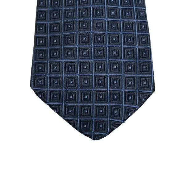 Brooks Brothers navy blue print pure silk tie - Picture 8 of 8